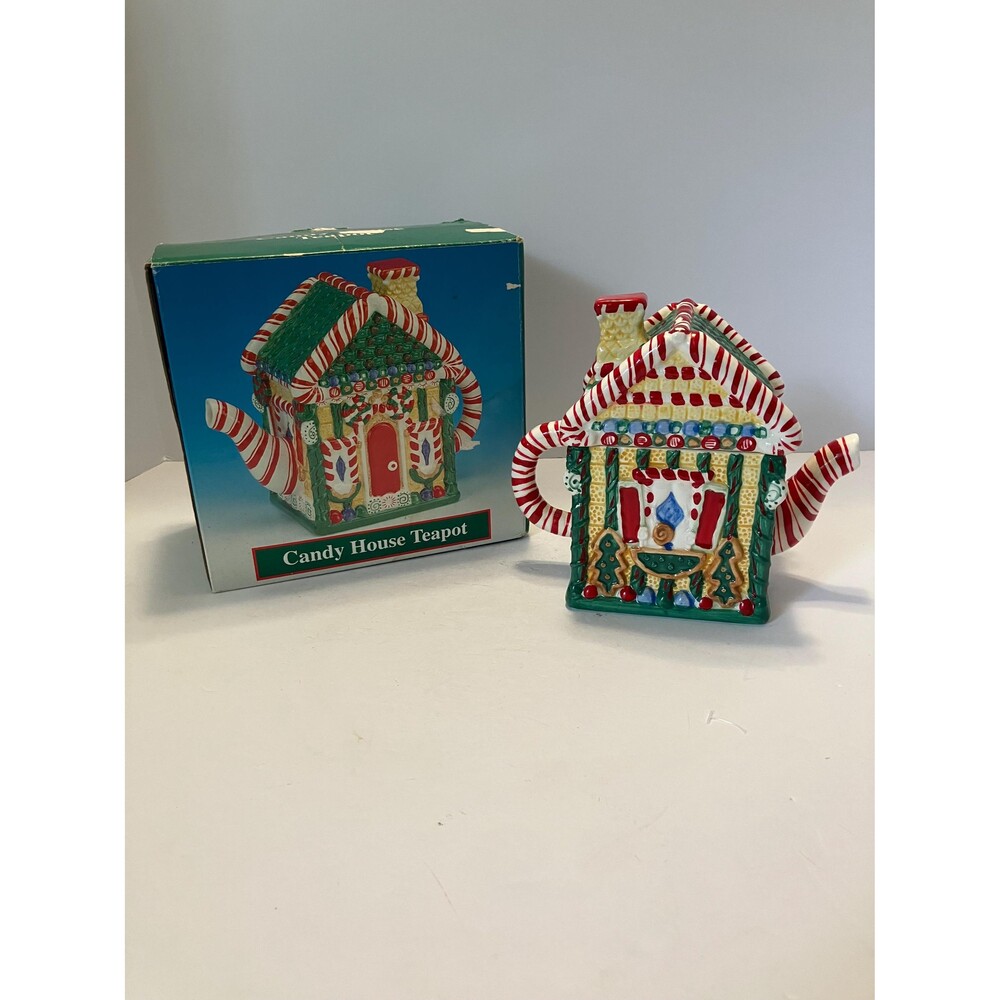 Vintage Candy House Teapot: Gingerbread Christmas Ceramic (1980s Kmart)